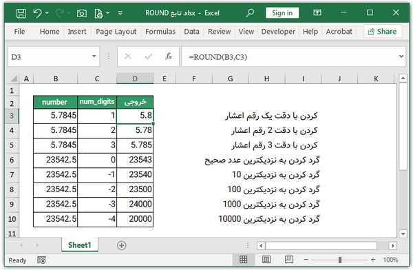 ROUND چگونه کار می کند